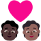 Couple with Heart- Person- Person- Dark Skin Tone- Medium-Dark Skin Tone emoji on Microsoft